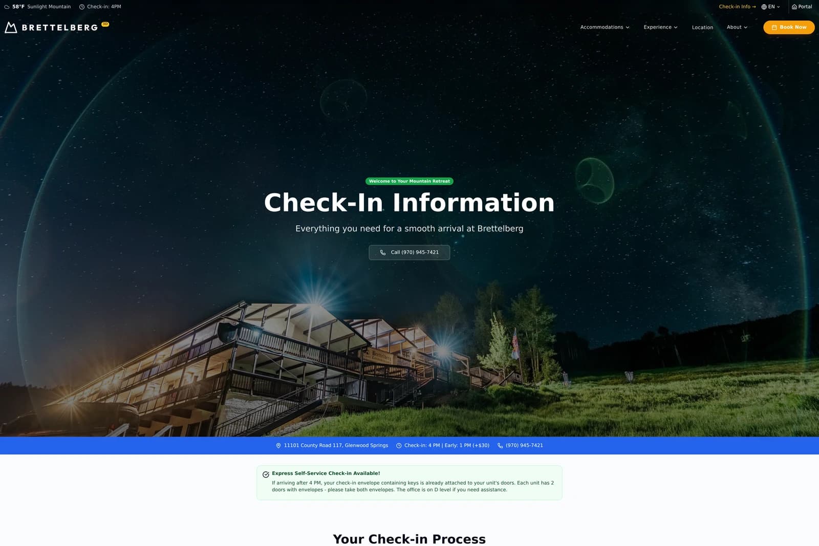 Self-service check-in instructions